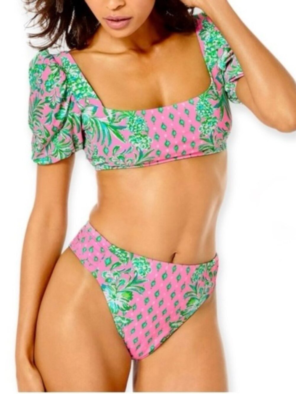 EUC Lilly Pulitzer 2 Piece Swimsuit Size 14 Top & Size 12 Bottom
